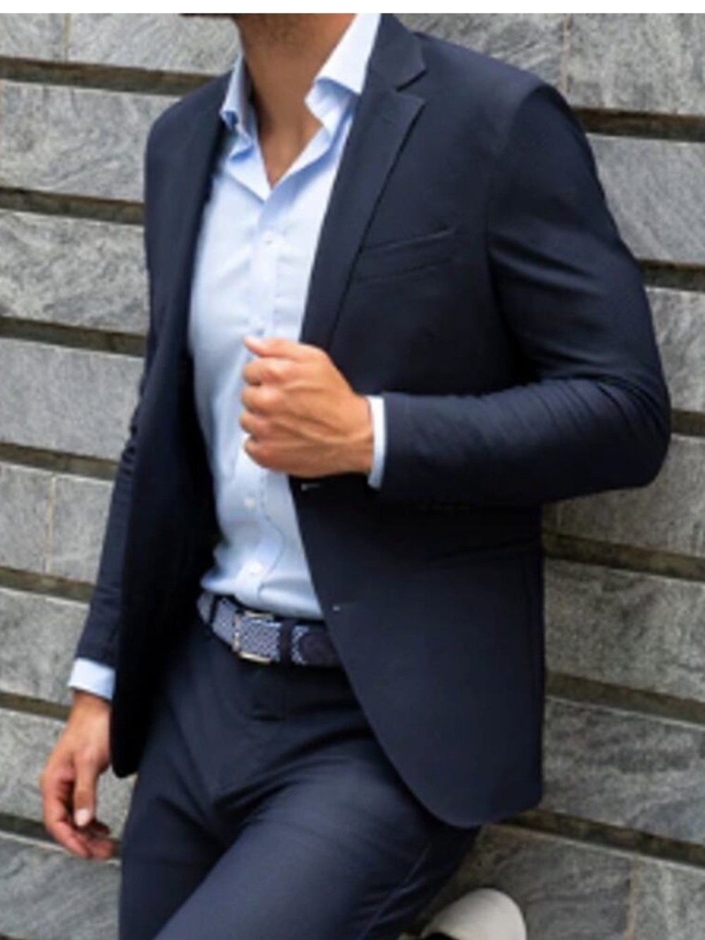 Twillory Blazer Air Performance Lightweight Unstructured Textured in Navy